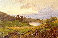    - Landskap Ved Tarbert Castle, Skottland 1877