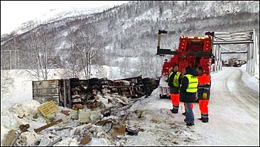 Long-distance lorries off the E6 road. Photo: Frank Nygaard