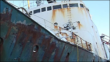 Russian ghost ship at Kirkenes Harbour. Photo: Arne Store, NRK