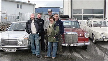Veteran car enthusiasts on their way to Murmansk. Photo: Anneli Strand, NRK